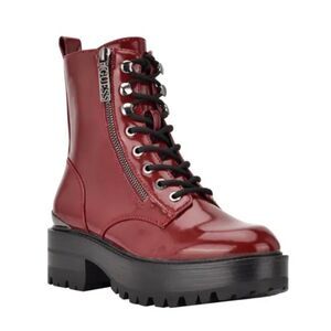 GUESS Fearne Combat Boot in Red